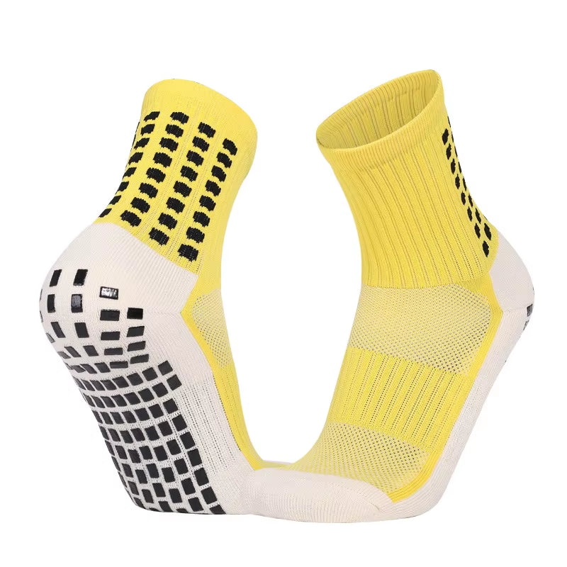 Schnelltrocknende Team-Fußballsocken Großhandel Rutschfeste Sohle Mittellange Trainings-Grip-Sportsocken