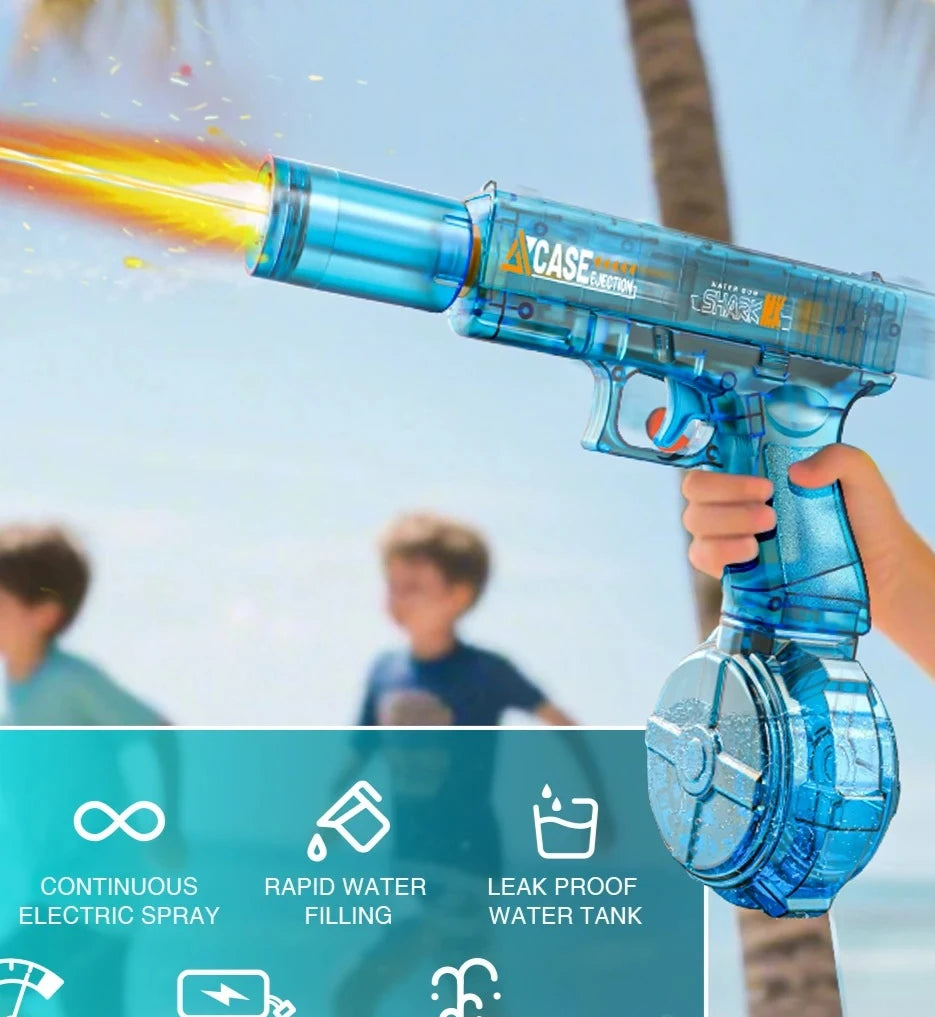 Erlebe den ultimativen Sommer-Spaß mit unserer elektrischen Wasserpistole: Automatische Schuss- und Rückstoßfunktion für spannende Outdoor-Abenteuer!