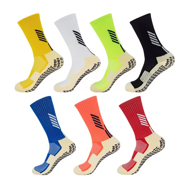 Schnelltrocknende Team-Fußballsocken Großhandel Rutschfeste Sohle Mittellange Trainings-Grip-Sportsocken