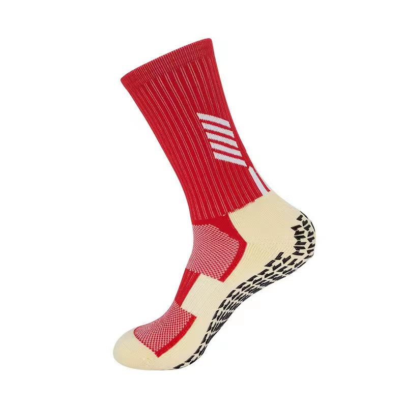 Schnelltrocknende Team-Fußballsocken Großhandel Rutschfeste Sohle Mittellange Trainings-Grip-Sportsocken
