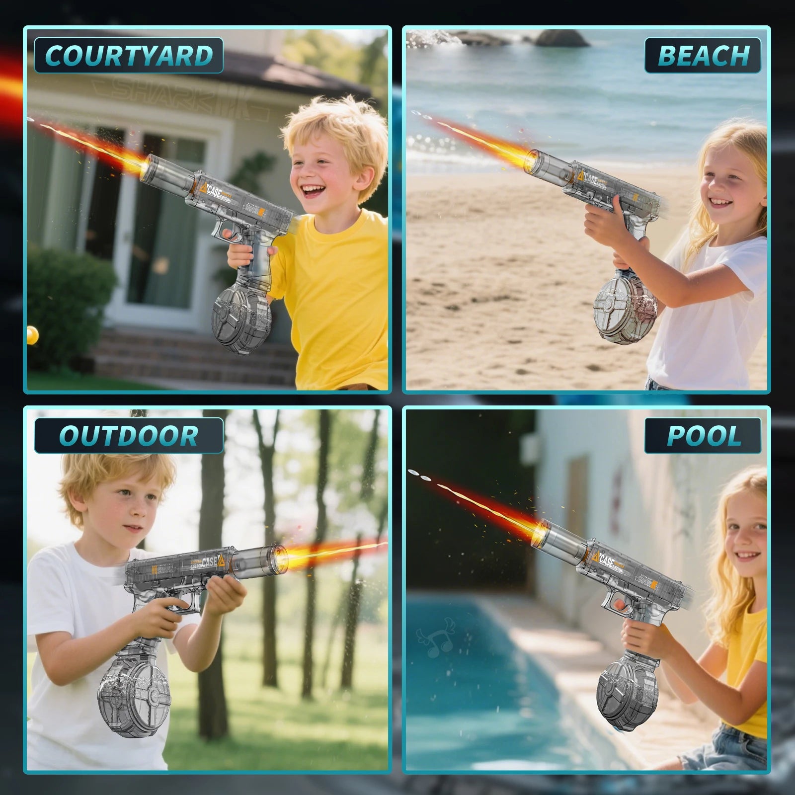 Erlebe den ultimativen Sommer-Spaß mit unserer elektrischen Wasserpistole: Automatische Schuss- und Rückstoßfunktion für spannende Outdoor-Abenteuer!