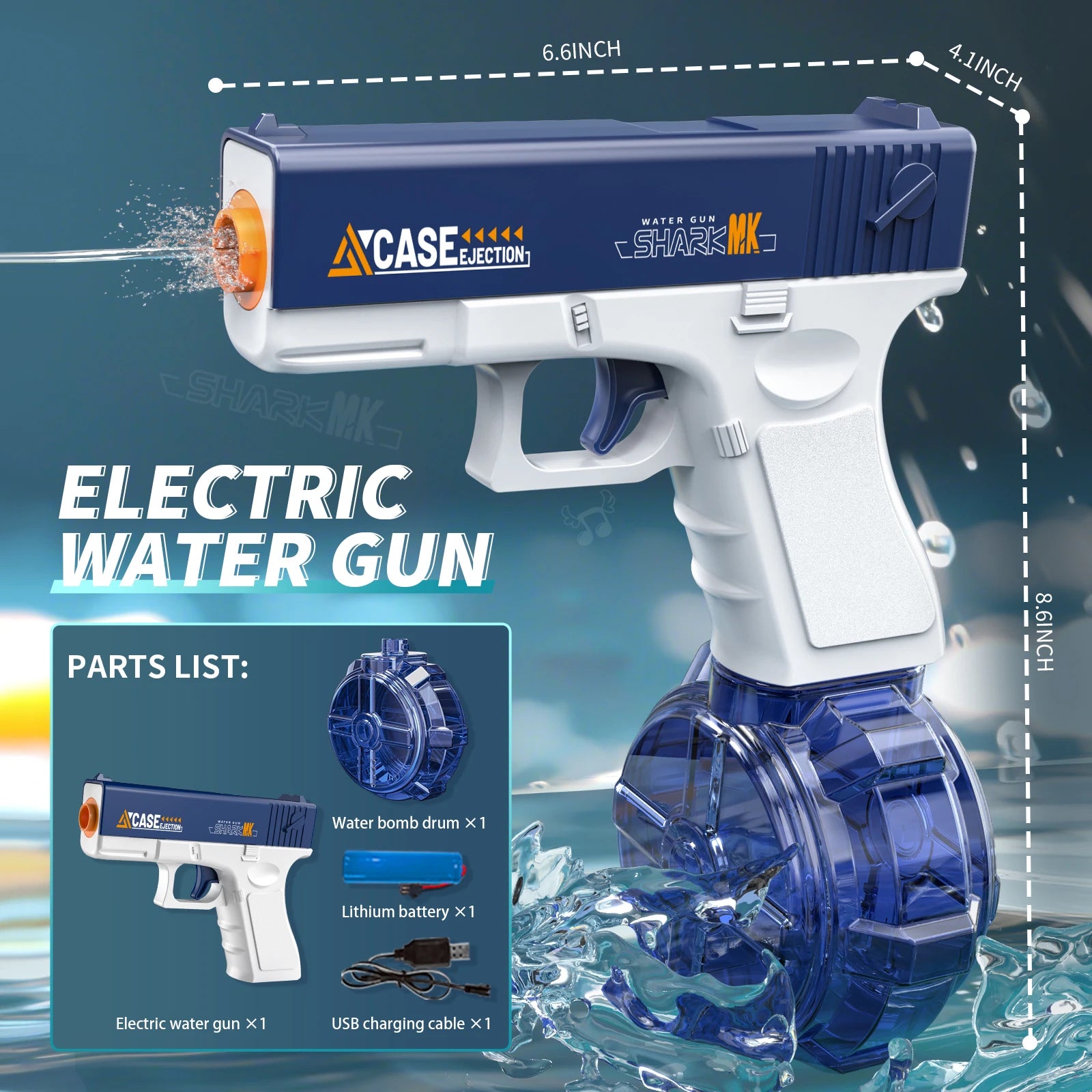 Erlebe den ultimativen Sommer-Spaß mit unserer elektrischen Wasserpistole: Automatische Schuss- und Rückstoßfunktion für spannende Outdoor-Abenteuer!