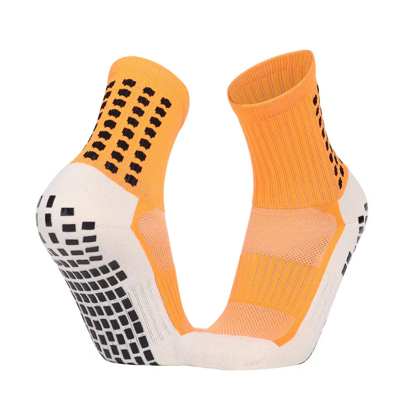 Schnelltrocknende Team-Fußballsocken Großhandel Rutschfeste Sohle Mittellange Trainings-Grip-Sportsocken