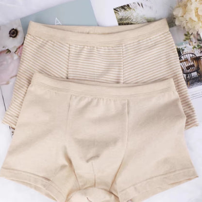Hot Sale Custom Organic Cotton Boxer Briefs for Boys Large Size Breathable Quick Dry Eco-Friendly Kids Boxer Shorts