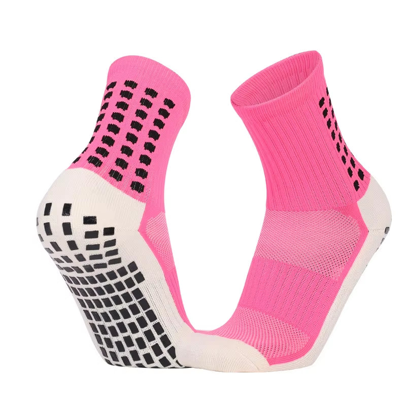 Schnelltrocknende Team-Fußballsocken Großhandel Rutschfeste Sohle Mittellange Trainings-Grip-Sportsocken
