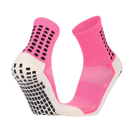 Schnelltrocknende Team-Fußballsocken Großhandel Rutschfeste Sohle Mittellange Trainings-Grip-Sportsocken