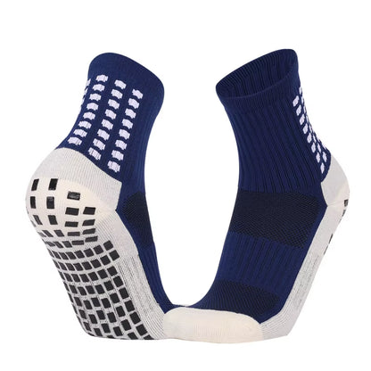 Schnelltrocknende Team-Fußballsocken Großhandel Rutschfeste Sohle Mittellange Trainings-Grip-Sportsocken