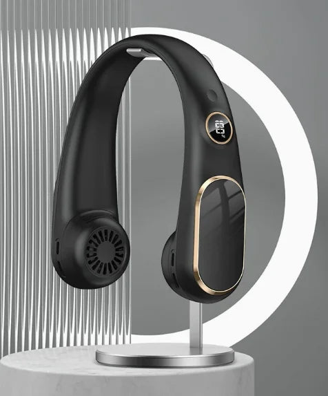 Usb-Nackenventilator Turbo Blattloser Halbleiter-Kühlventilator 4000Mah Digitales Display Tragbarer Outdoor-Ventilator