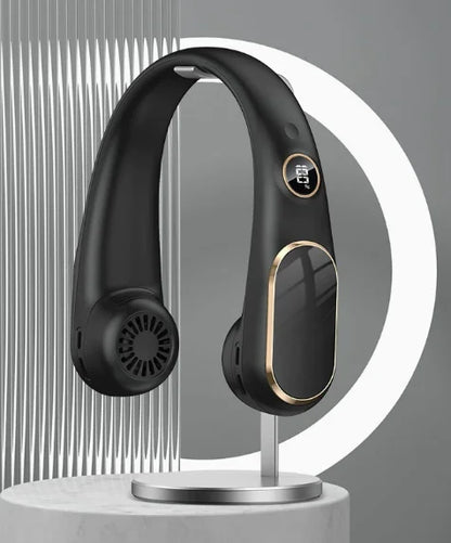 Usb-Nackenventilator Turbo Blattloser Halbleiter-Kühlventilator 4000Mah Digitales Display Tragbarer Outdoor-Ventilator