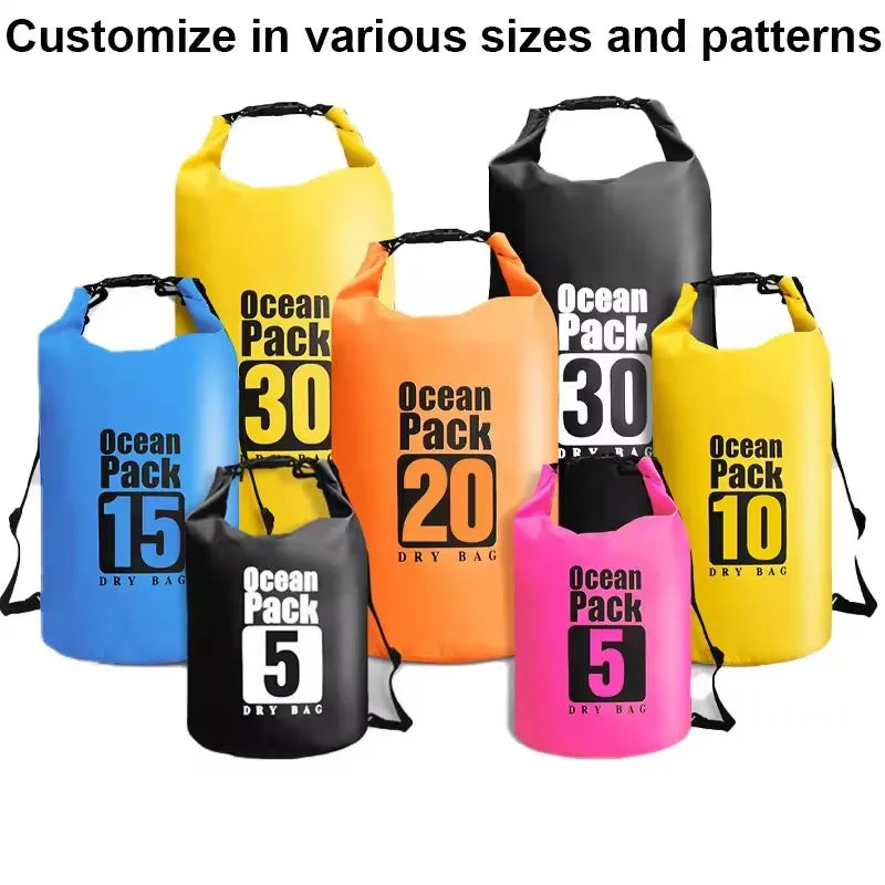 Kostenlose Probe Ocean Pack Großhandel 2L 3L 5L 10L 15L 20L 30L Pvc-Plane Wasserdichter Trockenbeutel Wasserdichter Rucksack
