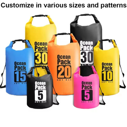Kostenlose Probe Ocean Pack Großhandel 2L 3L 5L 10L 15L 20L 30L Pvc-Plane Wasserdichter Trockenbeutel Wasserdichter Rucksack