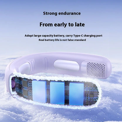 Usb-Nackenventilator Turbo Blattloser Halbleiter-Kühlventilator 4000Mah Digitales Display Tragbarer Outdoor-Ventilator