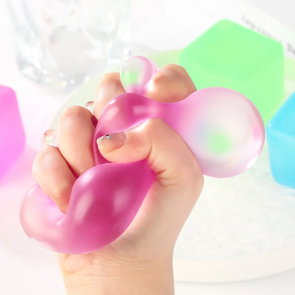 Vierfarbiger Plüsch-Würfel, Quetschbarer Spaß-Würfel Mit Langsamer Rückfederung, Eiswürfel-Stressabbau-Spielzeug, Maltose-Entlüftungswürfel