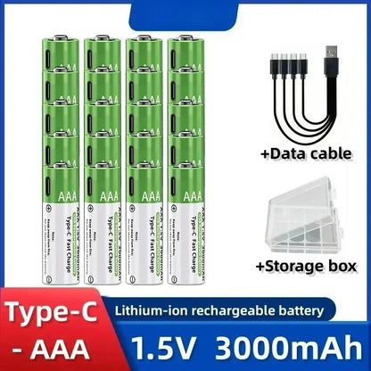 2026 NEW Lithium-Ion Battery Type-C Rechargeable High-Capacity AA&AAA Battery 