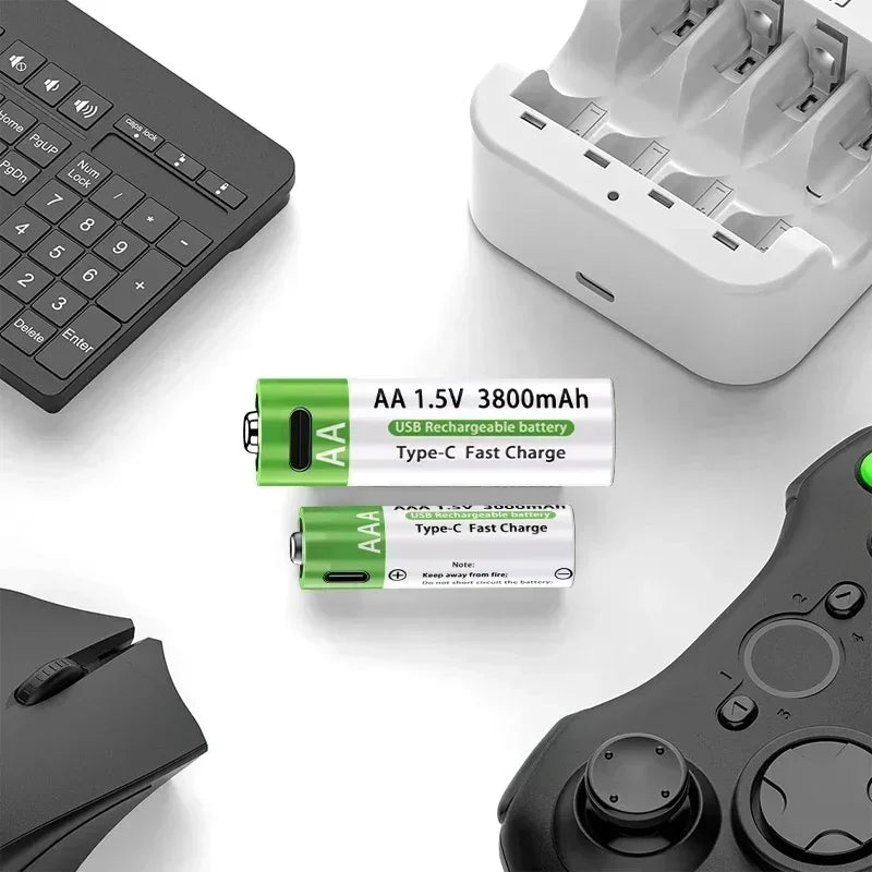 2026 NEW Lithium-Ion Battery Type-C Rechargeable High-Capacity AA&AAA Battery 