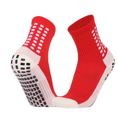 Schnelltrocknende Team-Fußballsocken Großhandel Rutschfeste Sohle Mittellange Trainings-Grip-Sportsocken