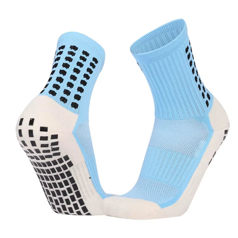 Schnelltrocknende Team-Fußballsocken Großhandel Rutschfeste Sohle Mittellange Trainings-Grip-Sportsocken